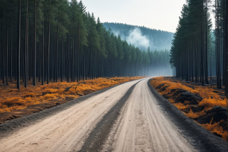 Forest Road natural sceneryの素材