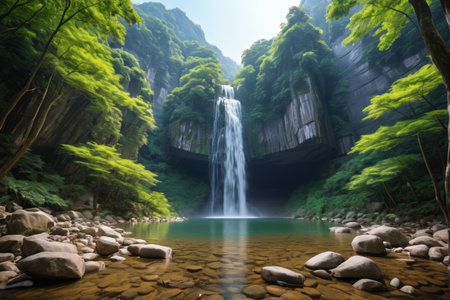 Waterfall in the forest natural sceneryの素材