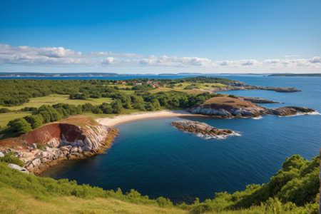 Panoramic view of coastal natureの素材