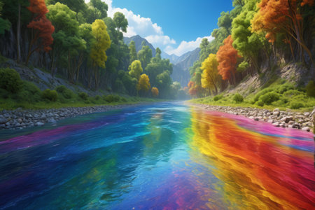 Colorful rivers in natural landscapesの素材