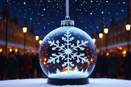 Outdoor Christmas Decorative Ball Night Viewの素材