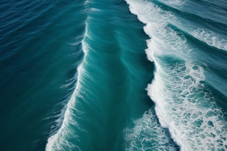 Aerial view of ocean waves ripplingの素材