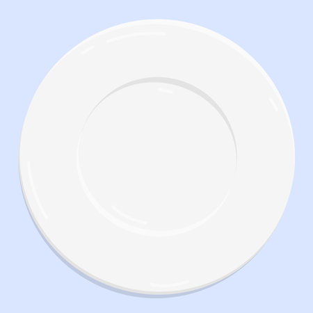 Cartoon white plate isolated vector illustrationのイラスト素材