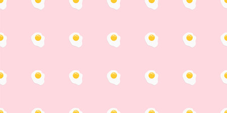 Cartoon fried egg seamless pattern. vector illustrationのイラスト素材