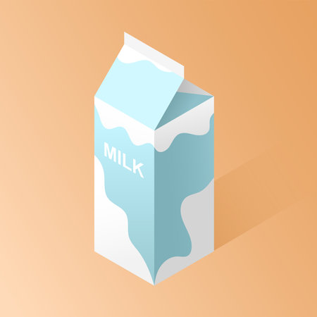Isometric milk carton box. isolated vector illustrationのイラスト素材