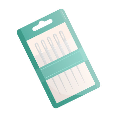 Vector illustration of sewing needles packing. isolated on whiteのイラスト素材