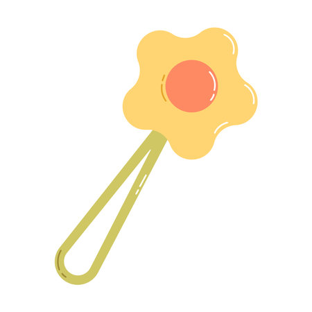 Baby rattle for newborn. Flat vector illustration isolated on white backgroundのイラスト素材