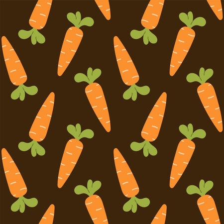 Seamless pattern with carrots. Flat vector illustration