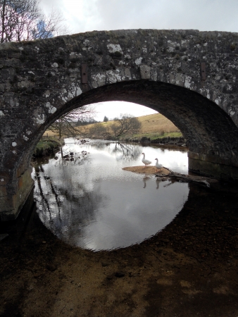 Dartmoor bridge, an old stone bridge accross a small river on Dartmoor  UK の写真素材