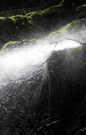 Dartmoor waterfall, a small waterfall in Dartmoor, Devon, Englandの写真素材