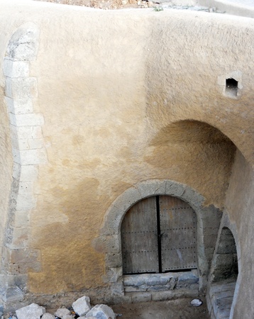 El Jadida doorway, small doorway in the city wall in El Jadida, Moroccoの写真素材