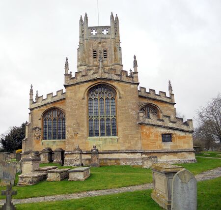  Fairford church 4, view of the outside of St  Marys 15th Century church, Fairford, Gloucestershire, UKの写真素材