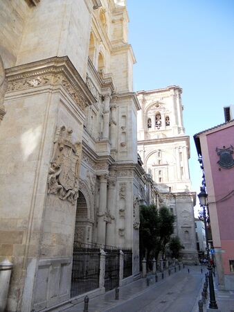 Granada street view, a view of buildings along a street in the city of Granada, Spain  Europe の写真素材