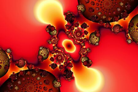 Fractal 3, complex and beautiful fractal image in reds and yellowsの写真素材
