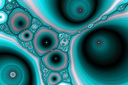 Fractal 4, complex and beautiful fractal image in cyansの写真素材