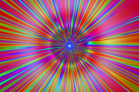 psychedelic tunnel 1, rainbow stripes in psychedelic colors recedingの写真素材