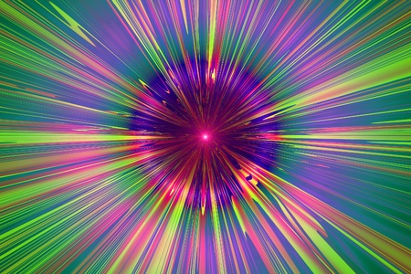 psychedelic tunnel 3, purple and green psychedelic colors recedingの写真素材