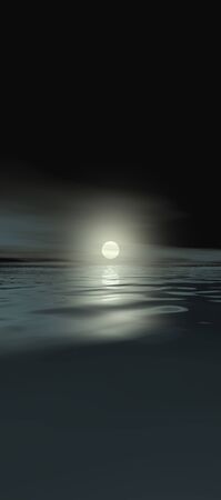 tall sky 1, digital seascape sunset, a dramatic sunset reflected in calm ocean wavesの写真素材