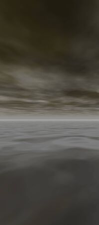 tall sky 7, digital seascape sunset, delicate gray clouds reflected in gentle ocean wavesの写真素材