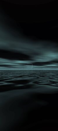 tall sky 8b, digital seascape sunset, moonlit clouds over gentle ocean wavesの写真素材