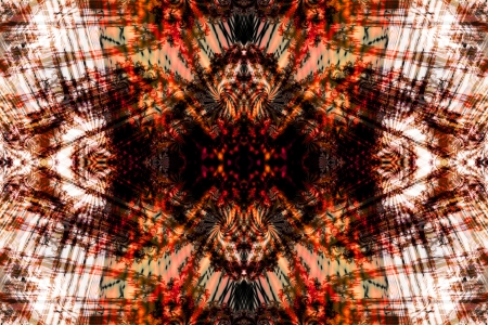 fractal symetry 1, symetrical fractal-based image in warm colorsの写真素材