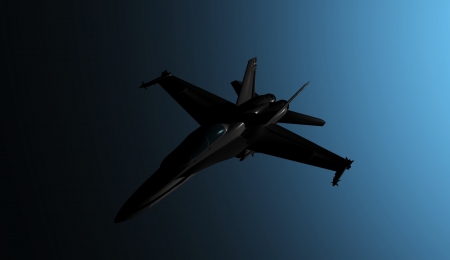 jet 1, beautiful digital model of a jet plane flying through a dark skyの写真素材