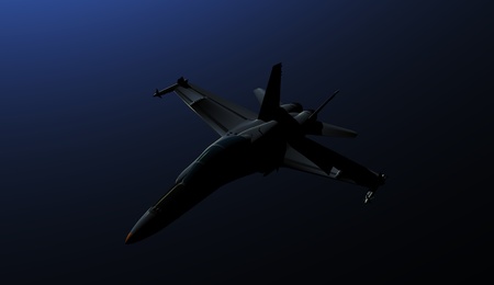 jet 3, beautiful digital model of a jet plane flying through a dark skyの写真素材