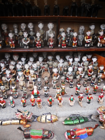 Vietnamese puppets, lots of small colored puppets in Hanoi Vietnam  Asia の写真素材