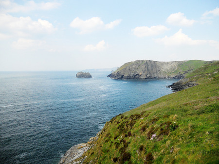 Cornish cliffs 11, Sea cliffs in Cornwall, UK, on a sunny day の写真素材
