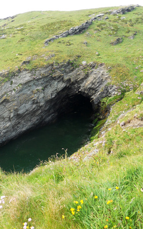 sea cave 1, a sea cave, Tintagel, Cornwall, UKの写真素材