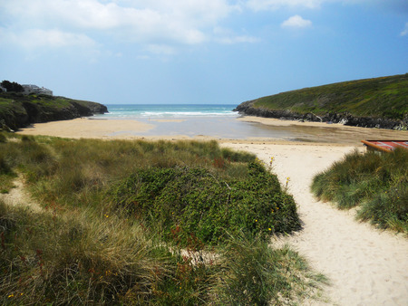 Cornish beach 8, sandy beach in summer, Cornwall, Englandの写真素材