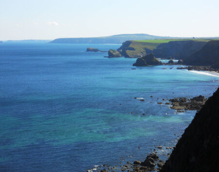 Cornish coast 3, View of sea and cliffs, Cornwall, UKの写真素材