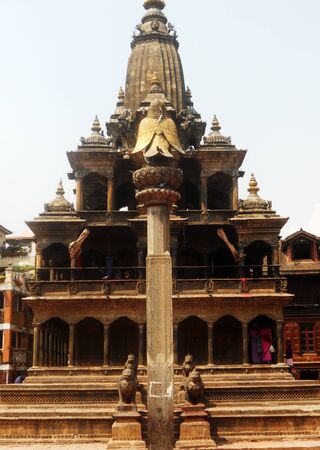 Nepalese temple architecture, temple in Kathmanduの写真素材