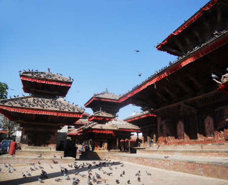 Nepalese architecture, traditional buildings in Kathmanduのeditorial素材