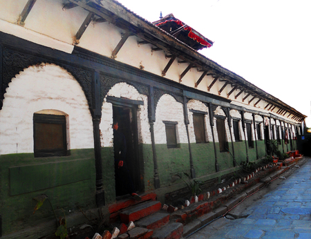 traditional street in Kathmanduの写真素材
