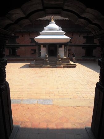 shrine inside a courtyard, Kathmandu, Nepalのeditorial素材