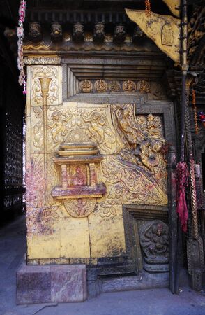 Old wall in Kathmandu, Nepalの写真素材