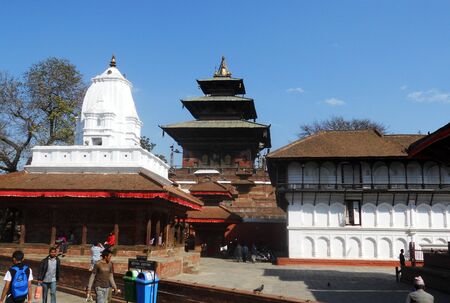 Traditional Nepalese temple architecture, old temples in Kathmanduのeditorial素材
