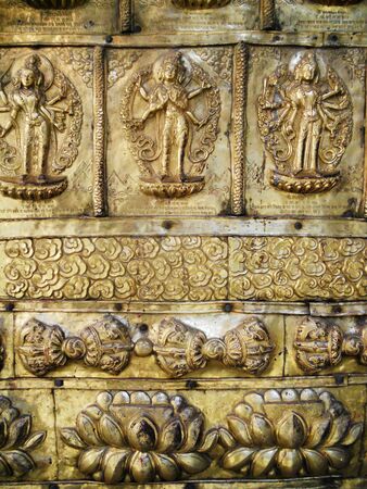 Kathmandu metalwork, Traditional decorative metalwork from Nepalの写真素材