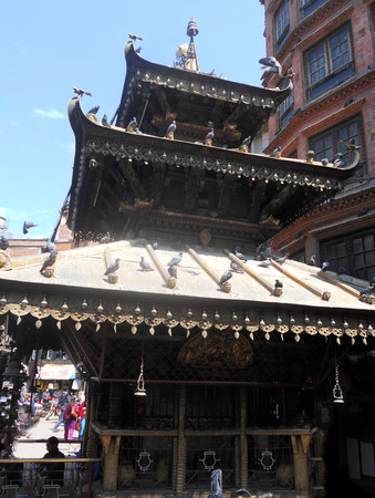 Nepalese street temple 2, temple in Kathmandu streetのeditorial素材