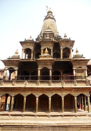 Nepalese temple 7, front view of temple in Kathmanduの写真素材