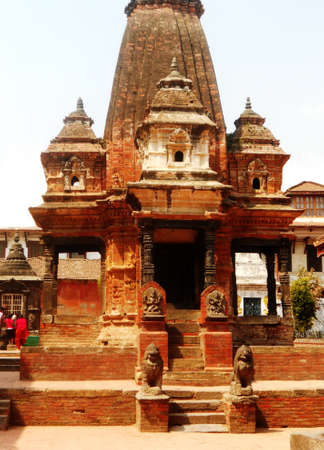 Nepalese temple 8, brick built temple in Kathmanduの写真素材