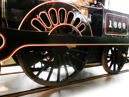 steam train closeup, showing wheel and tracksのeditorial素材