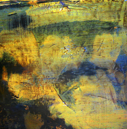 abstract paint texture background in yellow, green and blueの写真素材