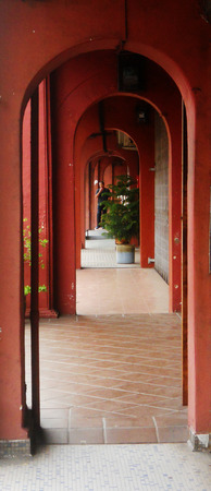 Covered walkway, Penang, Malaysiaのeditorial素材