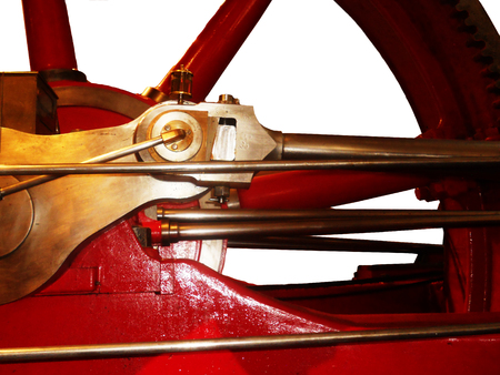 Static steam engine closeupの写真素材