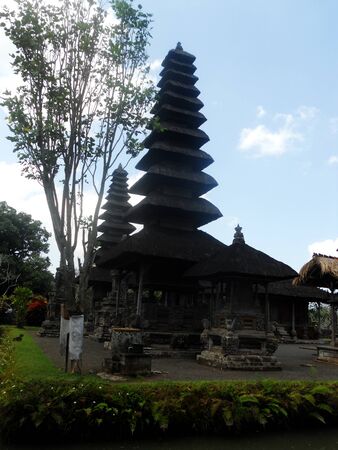 Balinese temple with pagodasの写真素材
