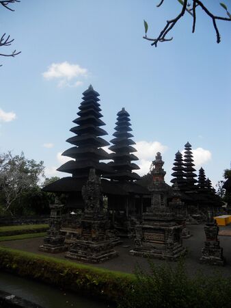 Balinese temple with pagodasの写真素材