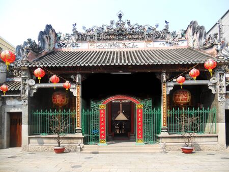 exterior view of Chinese templeの写真素材