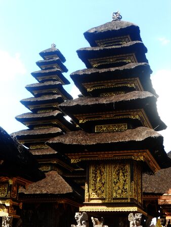 Balinese temple with pagodasの写真素材